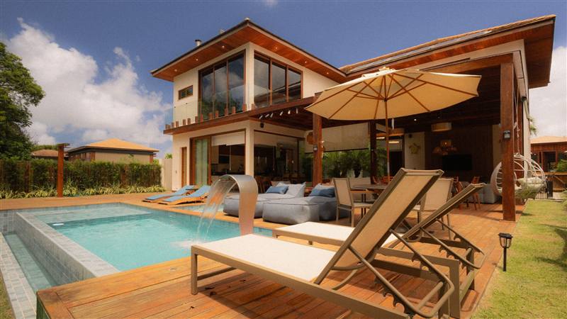 Villa pool with loungers